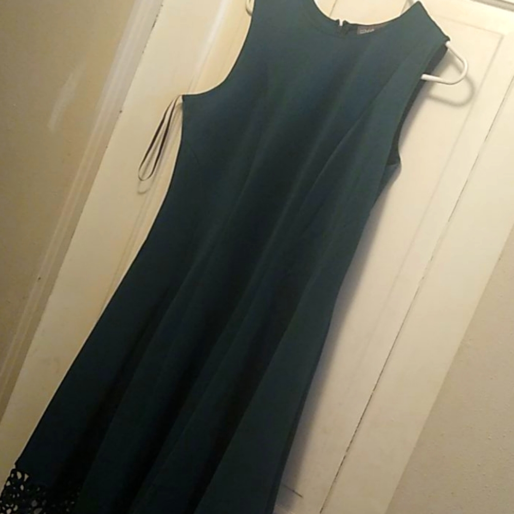 Donna rico forest green to the knees dress